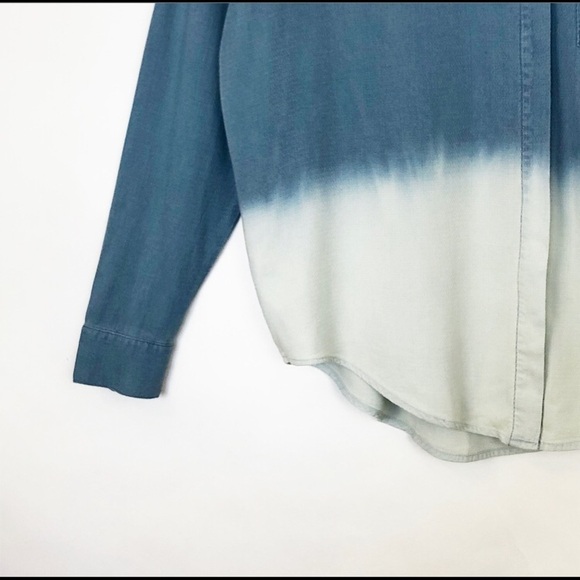 SPLENDID XS Blue chambray Bleach Dip Dyed Boyfriend Shirt - Picture 3 of 8